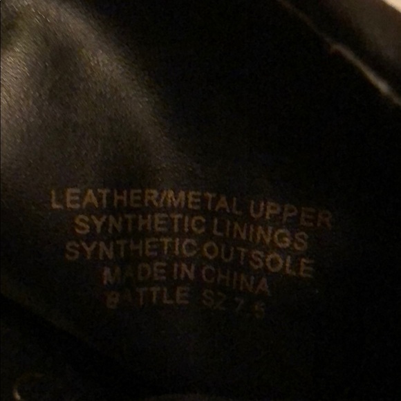 Black leather studded Booties w/ gold zippers - Picture 7 of 7